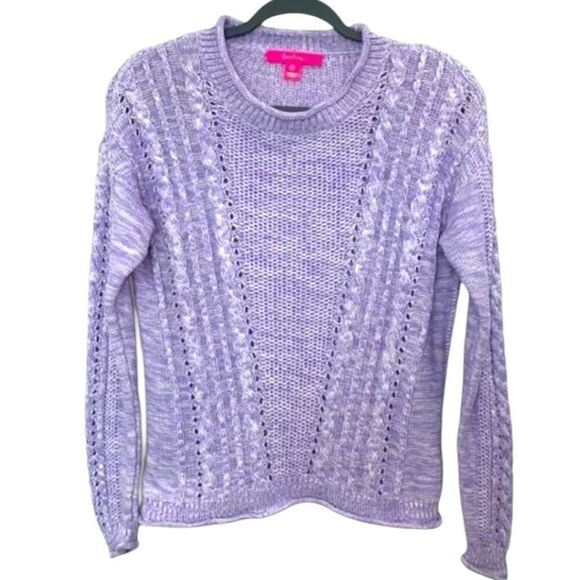 Lilly Pulitzer Maxcy Sweater Verbena Marl Size XS Lilac Purple - Picture 2 of 8